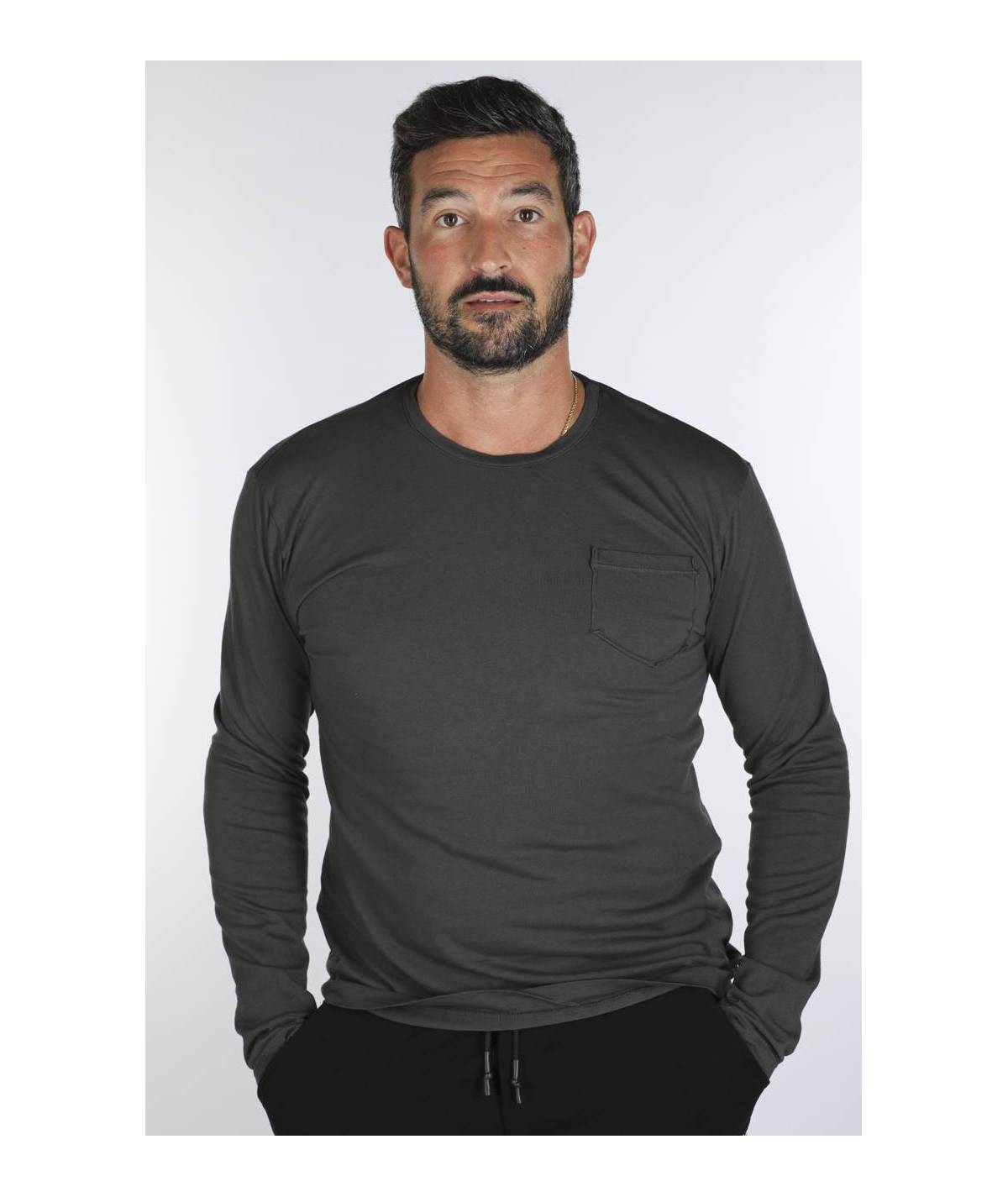 Lab84 T-SHIRT GIRO M/L C/TASCHINO